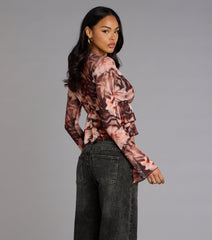 Falling Petals Floral Crop Top