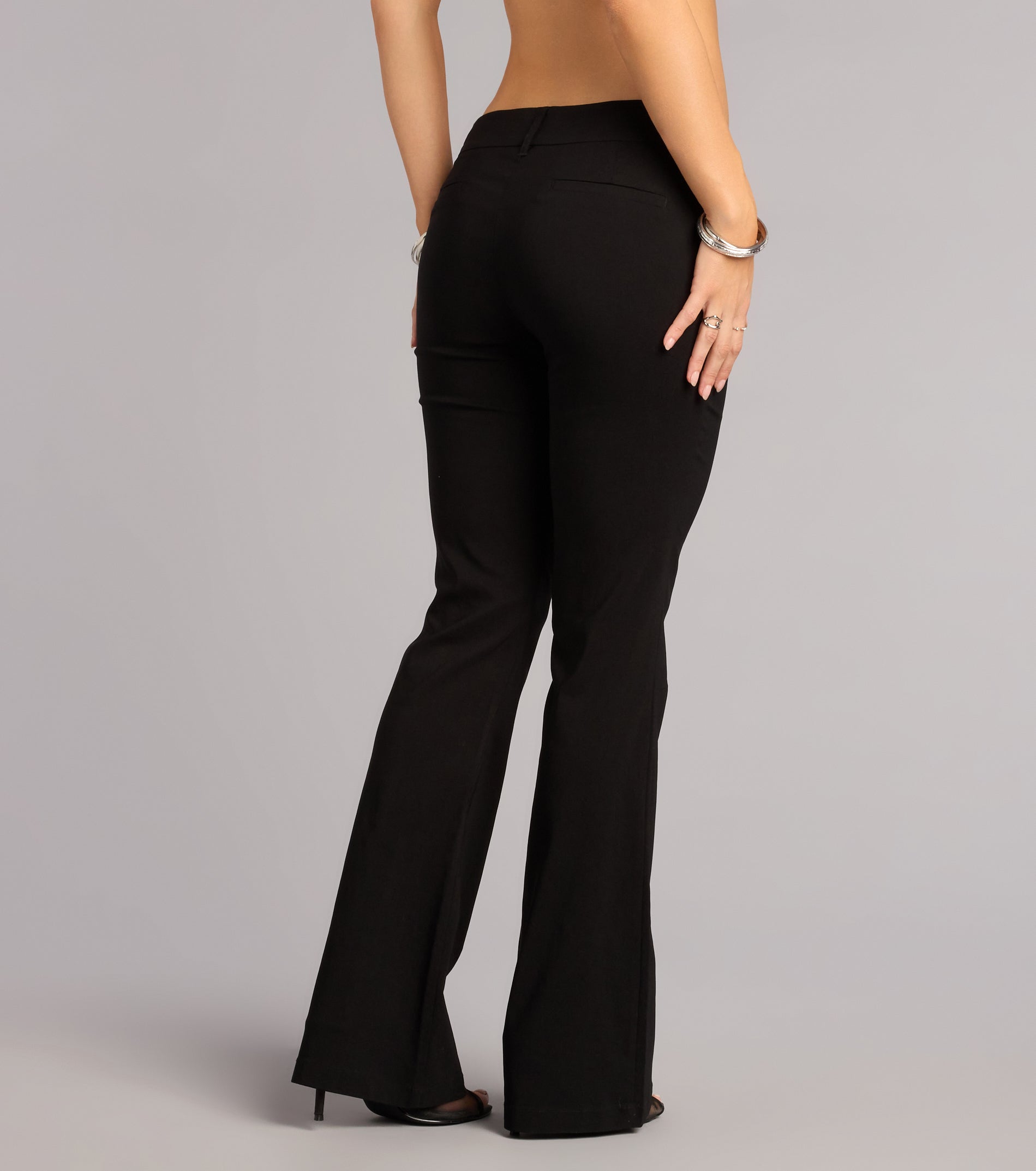 Sleek Polish High-Rise Flare Trouser Pants