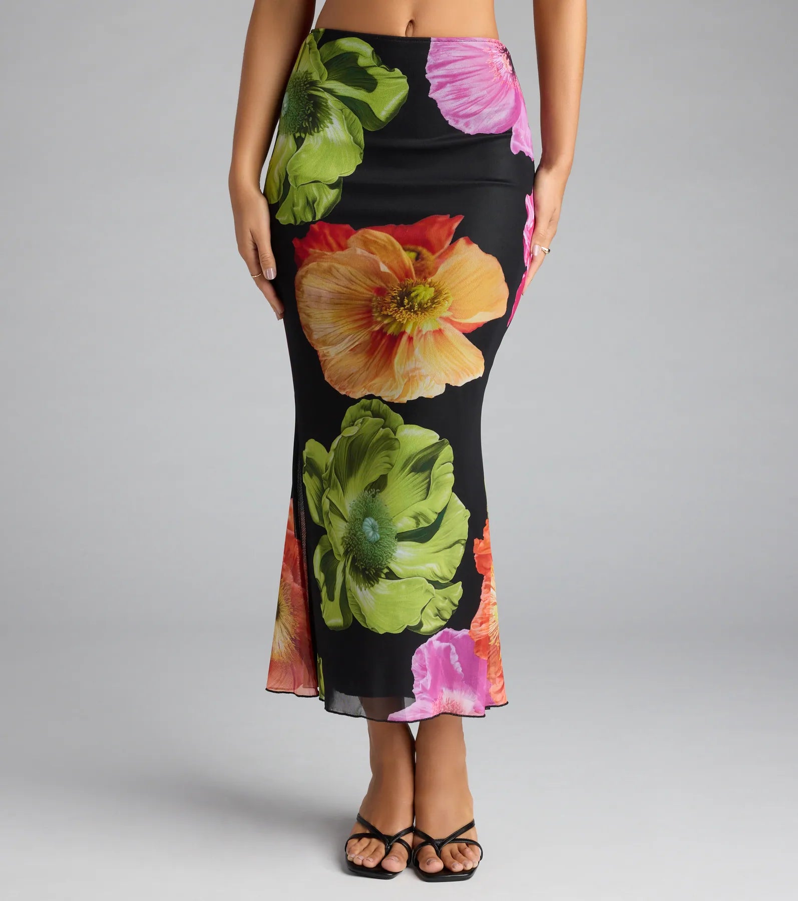 Island Muse Tropical Floral Maxi Skirt
