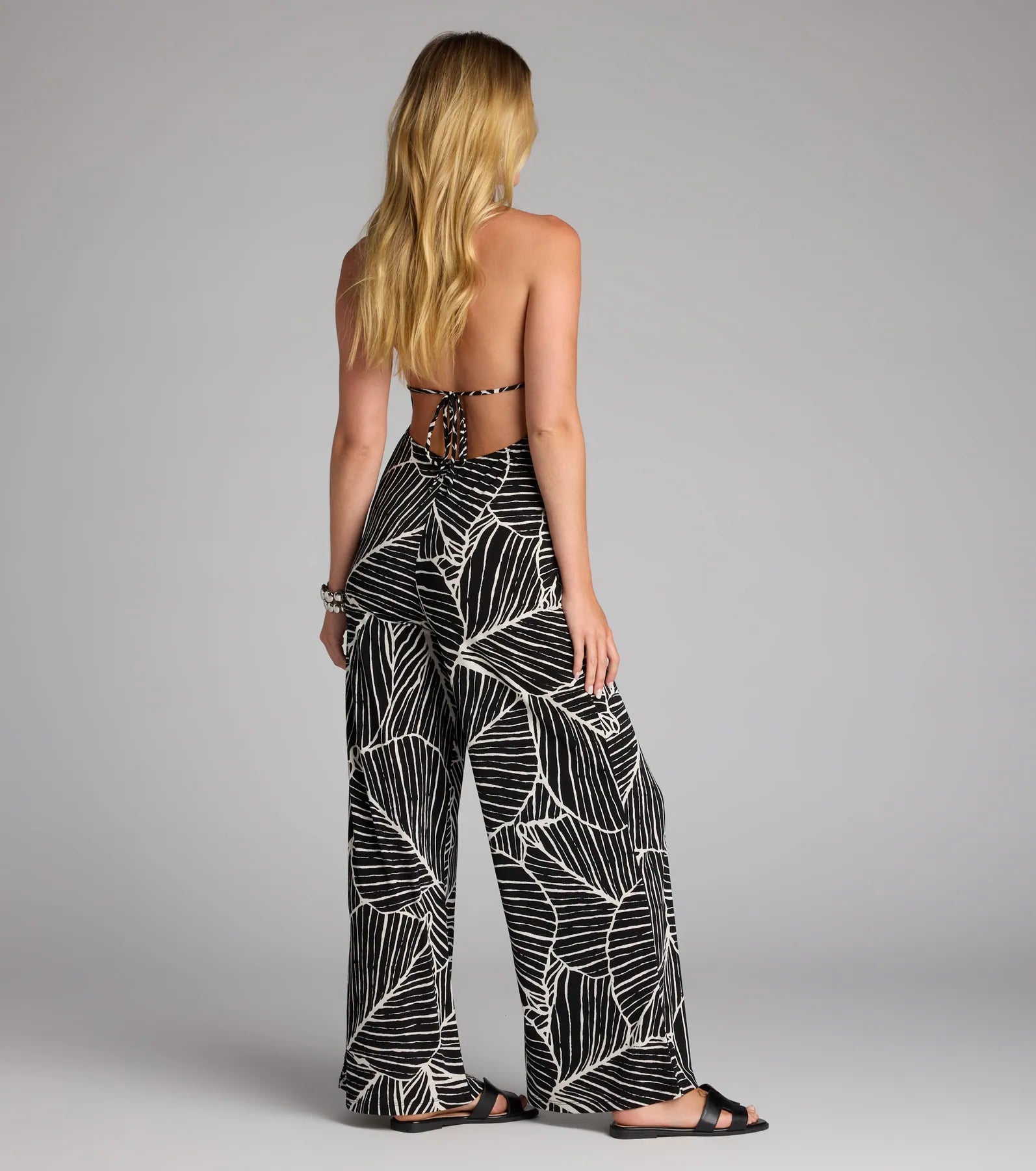 Tropic Like It’s Hot Wide Leg Cowl Neck Jumpsuit