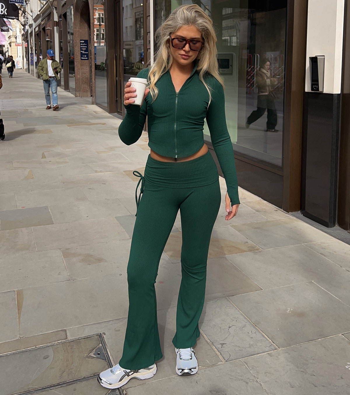 Lounge Goals Rib Knit Flare Pants