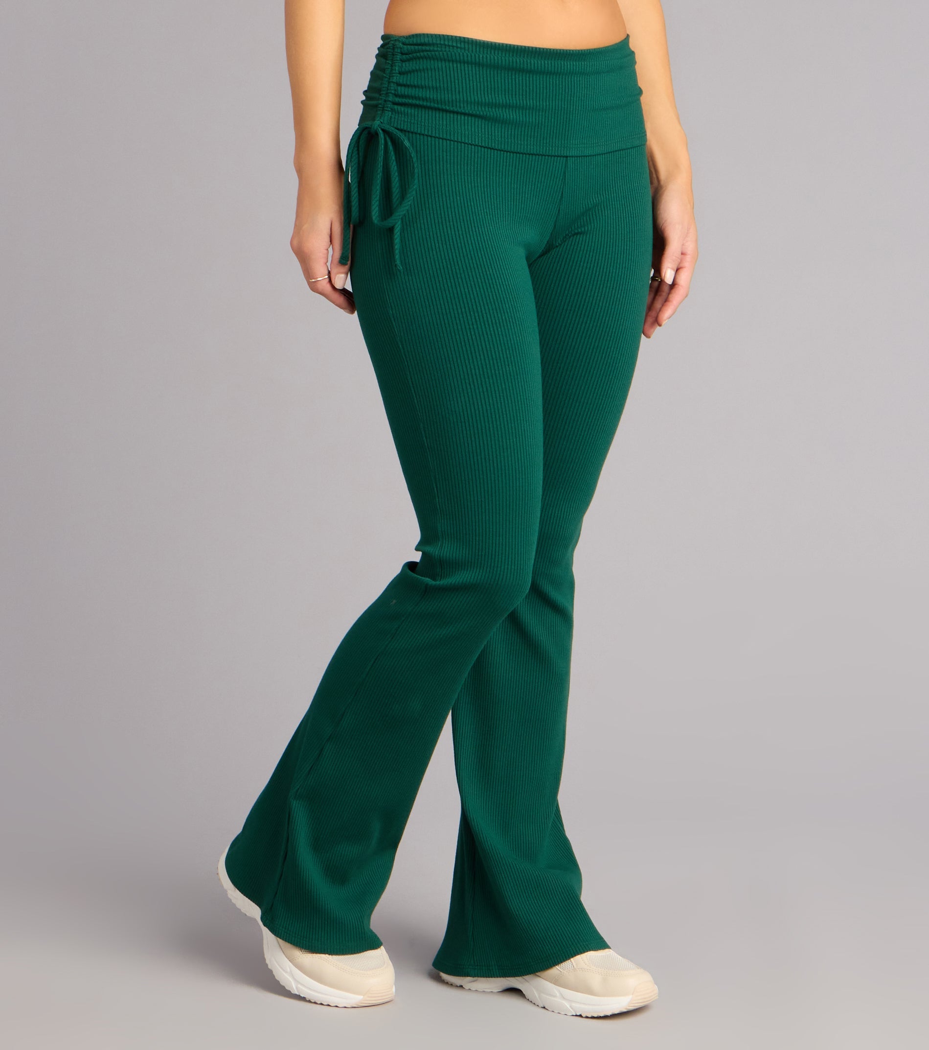 Lounge Goals Rib Knit Flare Pants