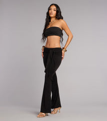 Low Effort Tie Waist Flare Pants