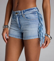 Main Stage Energy Fringe Denim Shorts