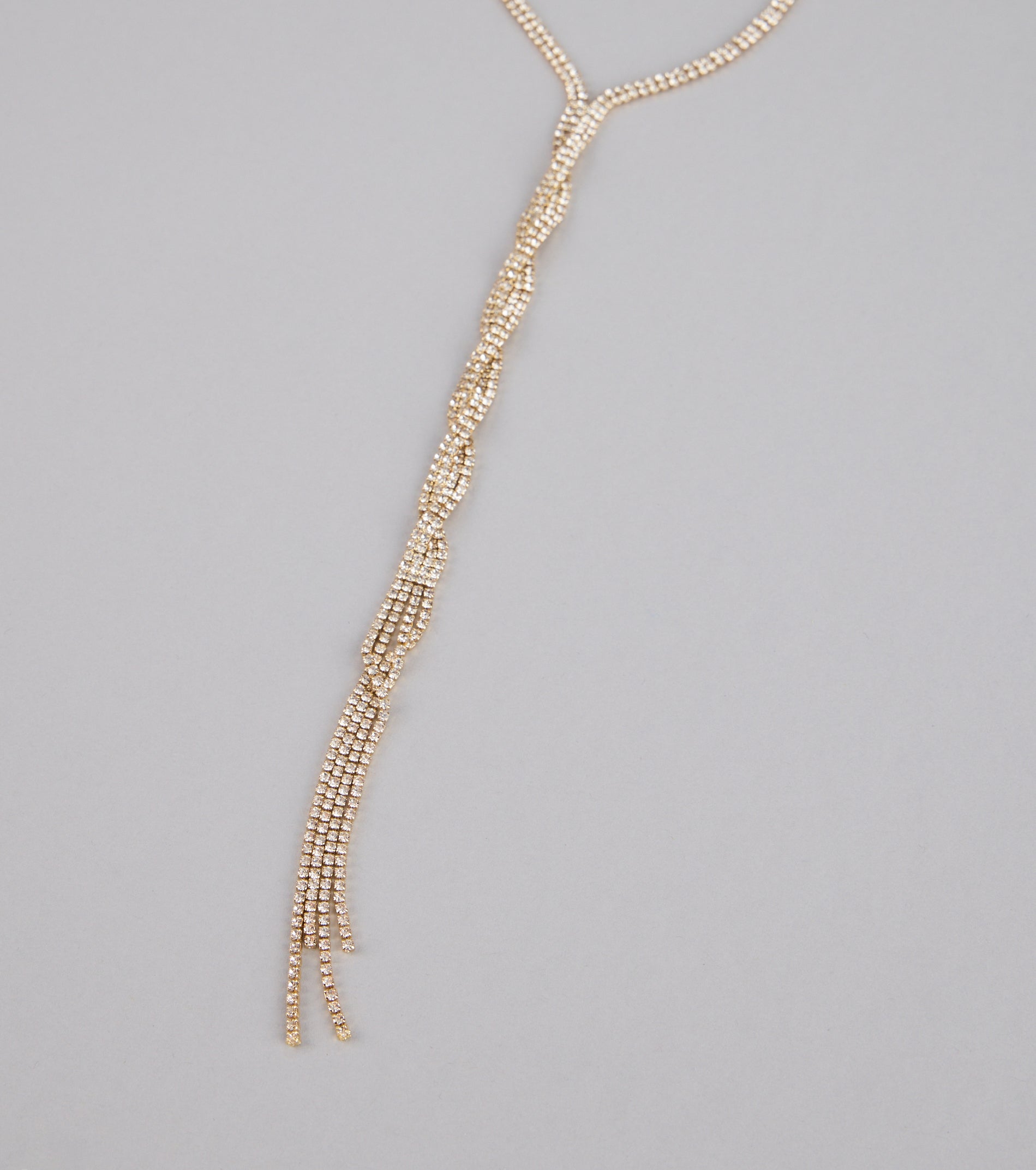 Endless Sparkle Rhinestone Twisted Lariat Necklace