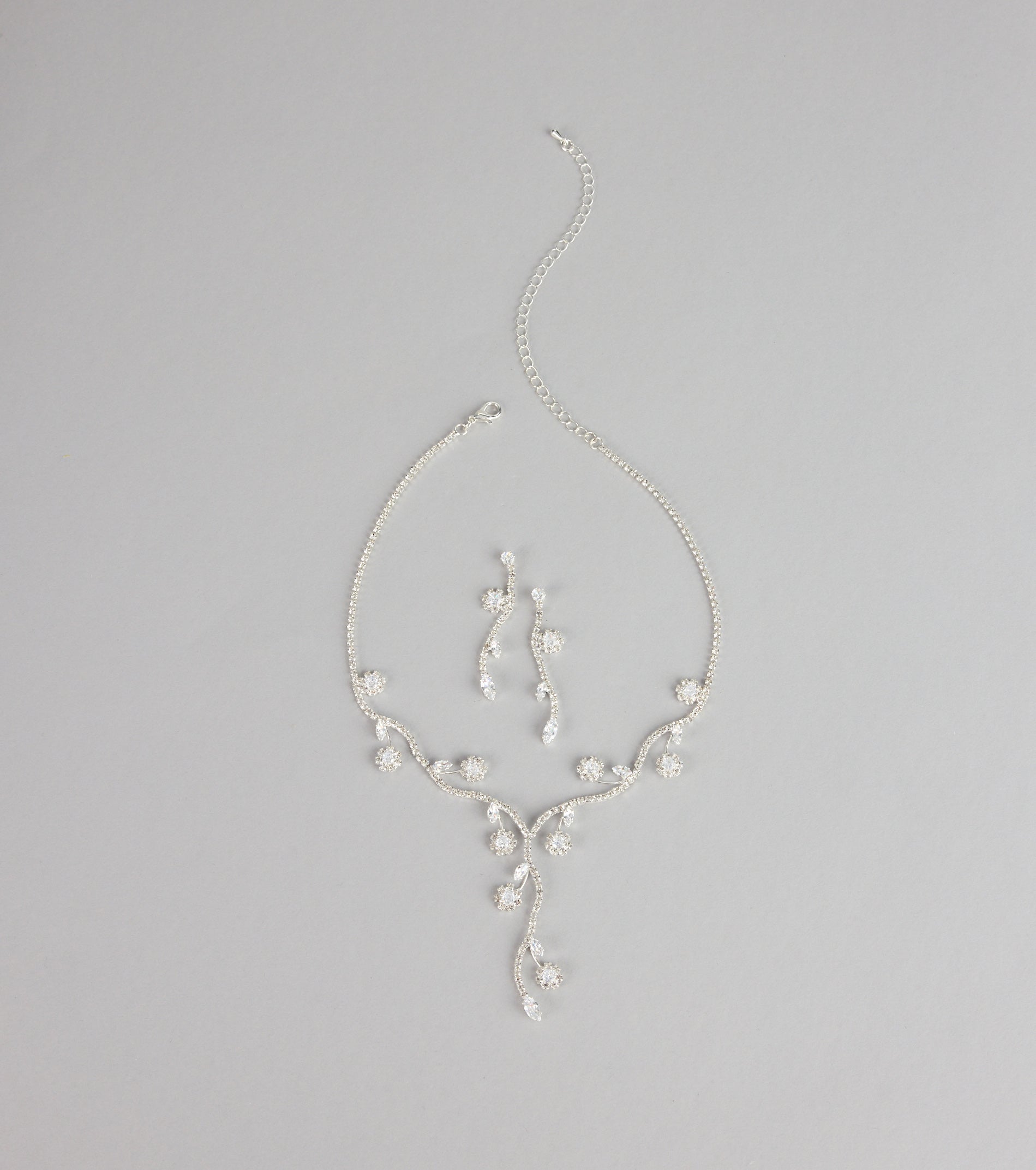 Crystal Vine Necklace And Earring Set