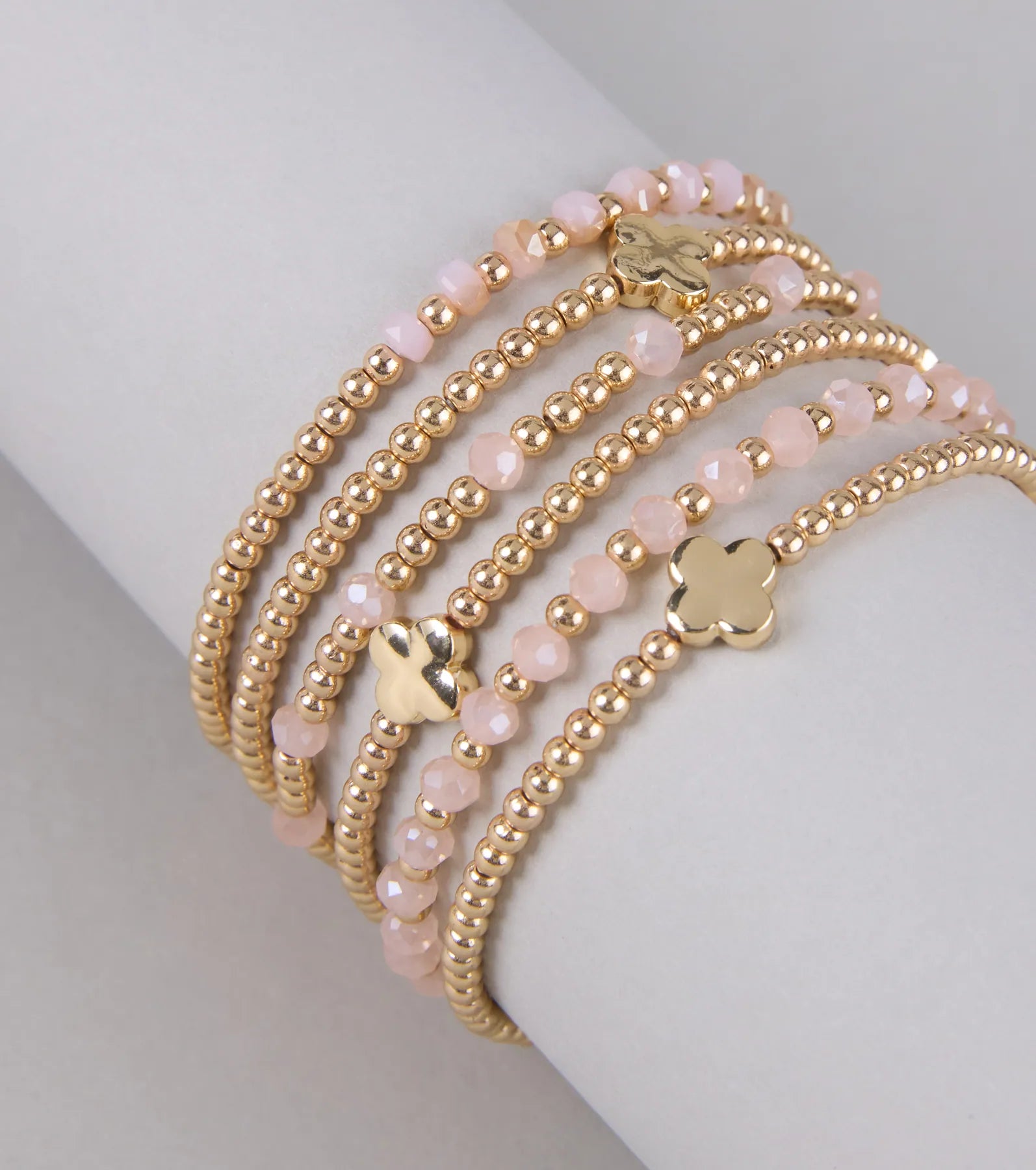 Lucky You Clover Beaded Bracelet Set