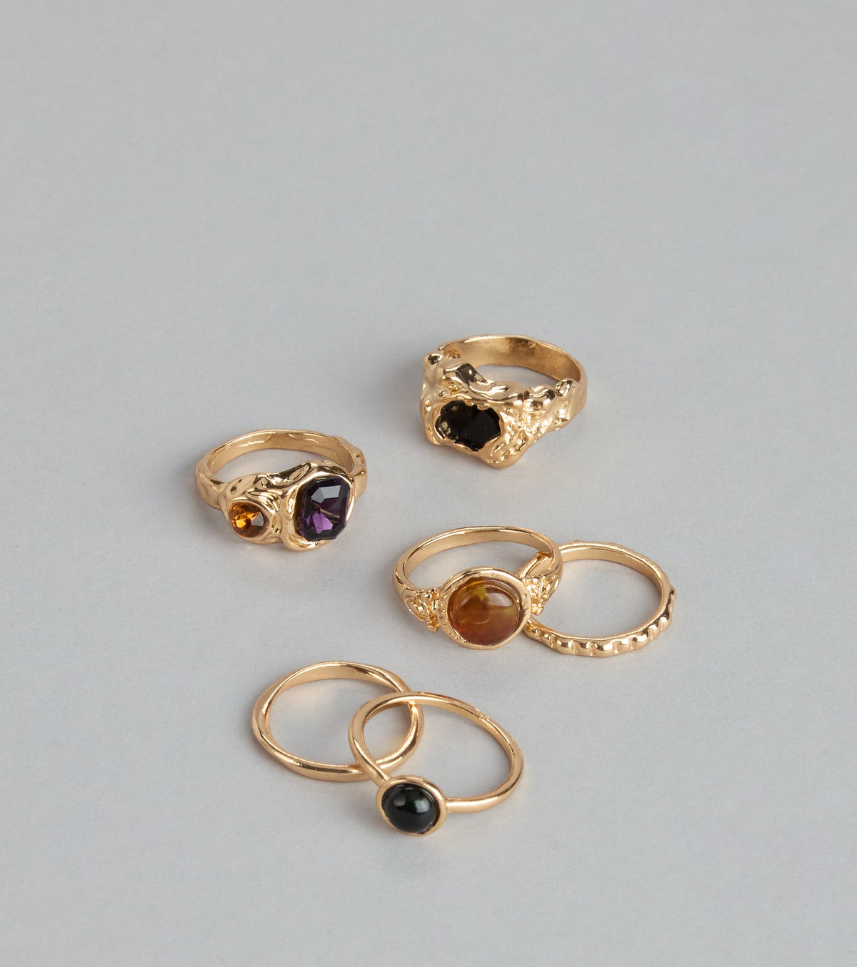 Glam Treasure Stone Ring Set