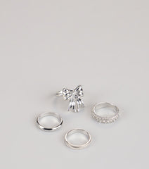 Tied To Shine Four-Piece Ring Set