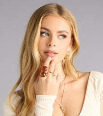 Caught Your Eye Statement Stone Stretch Ring