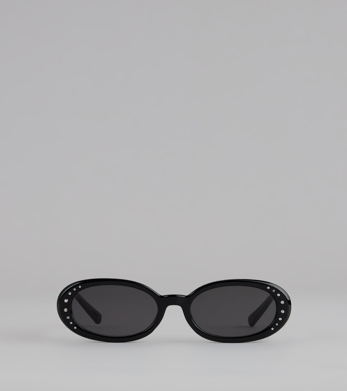 No Paparazzi Please Oval Rhinestone Sunglasses