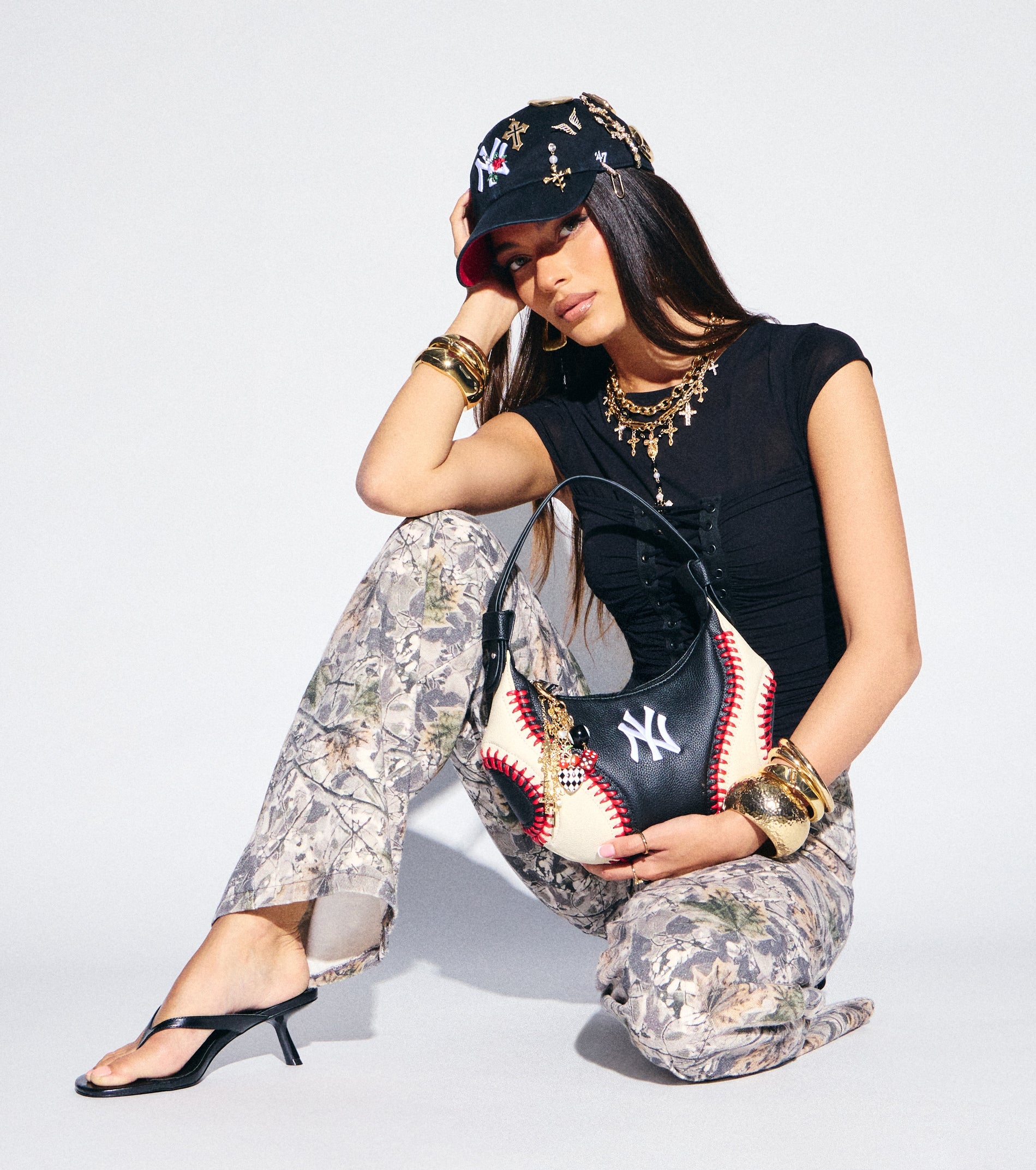 Street Style NY Yankees Baseball Shoulder Bag