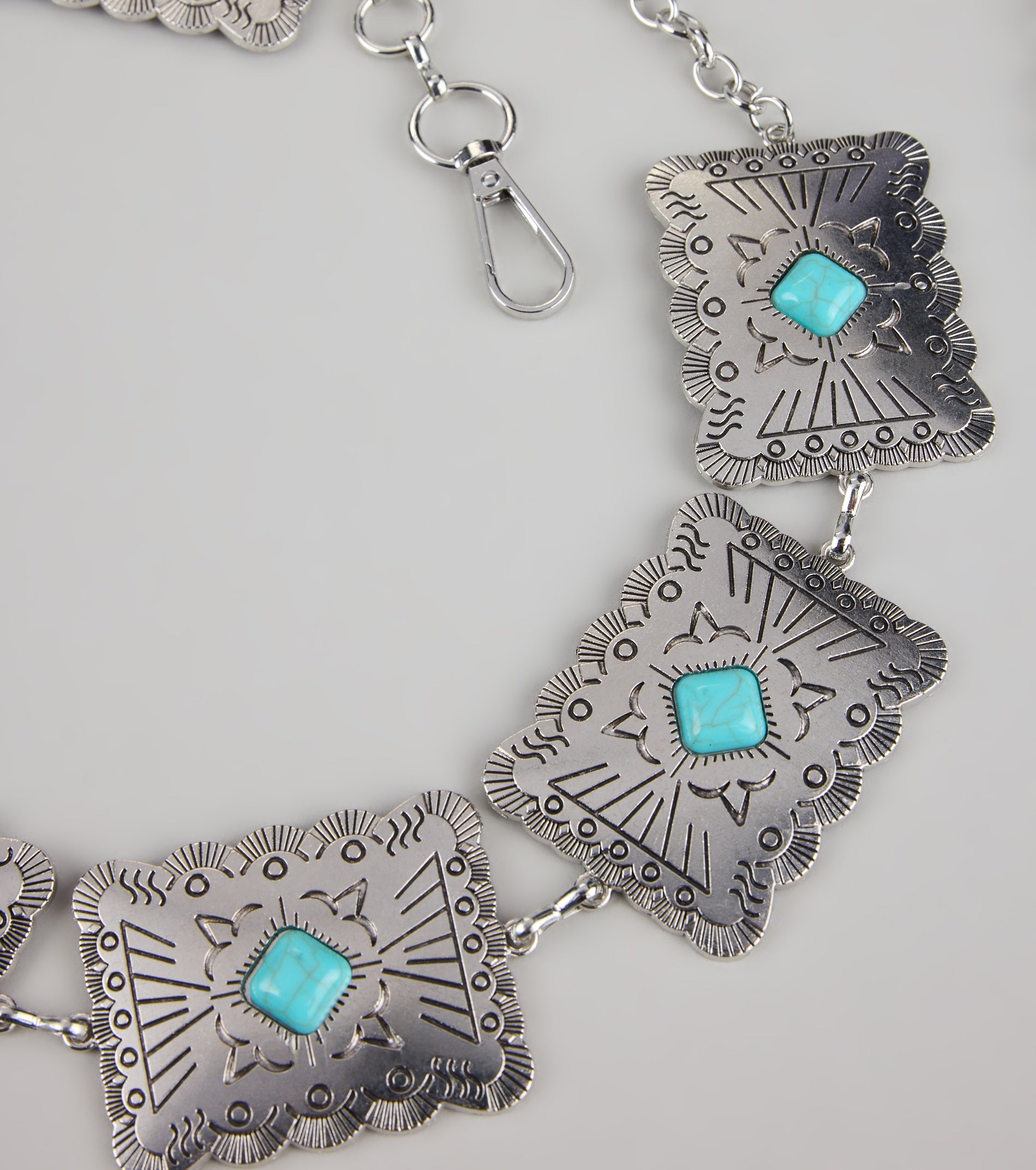 Western Flair Stone Concho Chain Belt