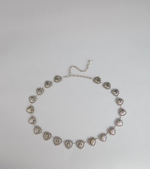 Edgy Charm Heart Chain Belt