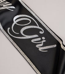 Birthday Girl Glitter Rhinestone Satin Sash