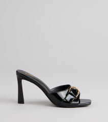 City Lights Buckle Heel Mules