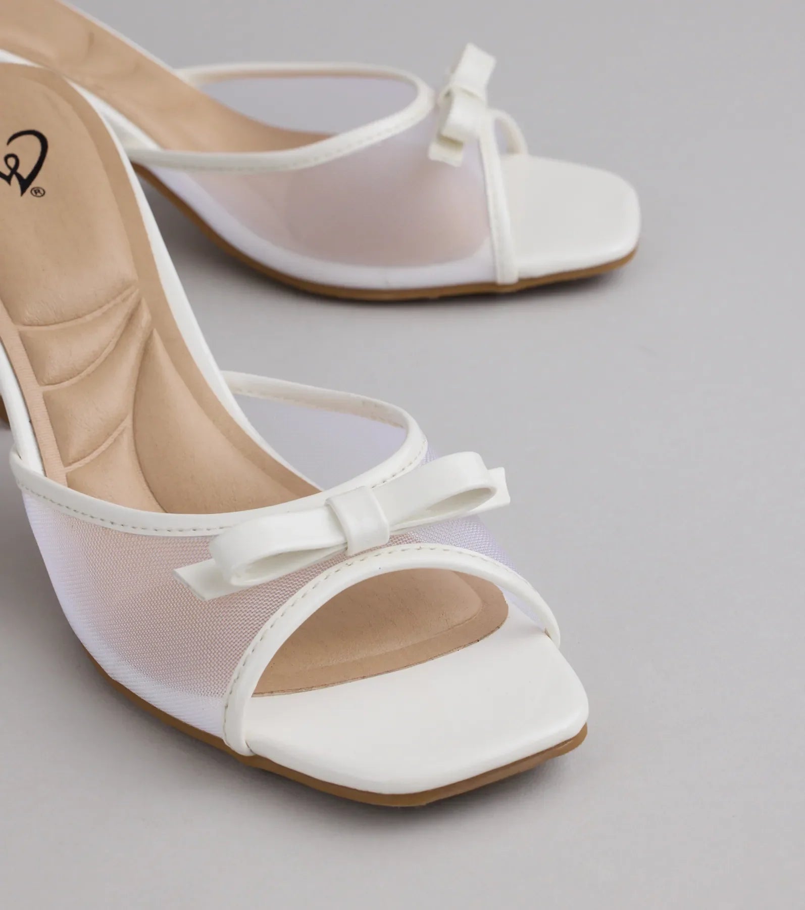 Soft Glam Mesh Bow Mules