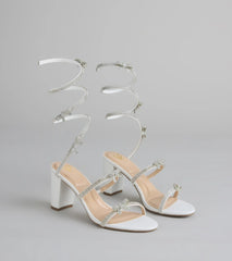 Put A Bow On It Rhinestone Bow Spiral Heels