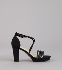 Glow Getter Rhinestone Block Heels
