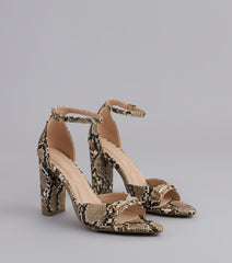 Walk It Like You Slay It Snake Print Heels