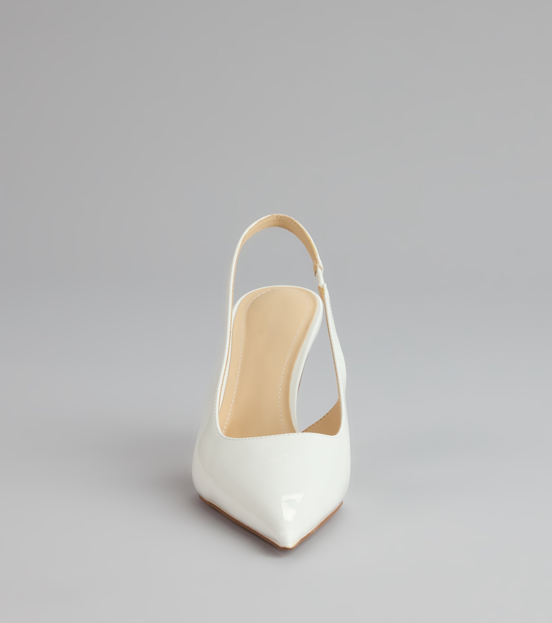 Sharp Finish Patent Slingback Pumps