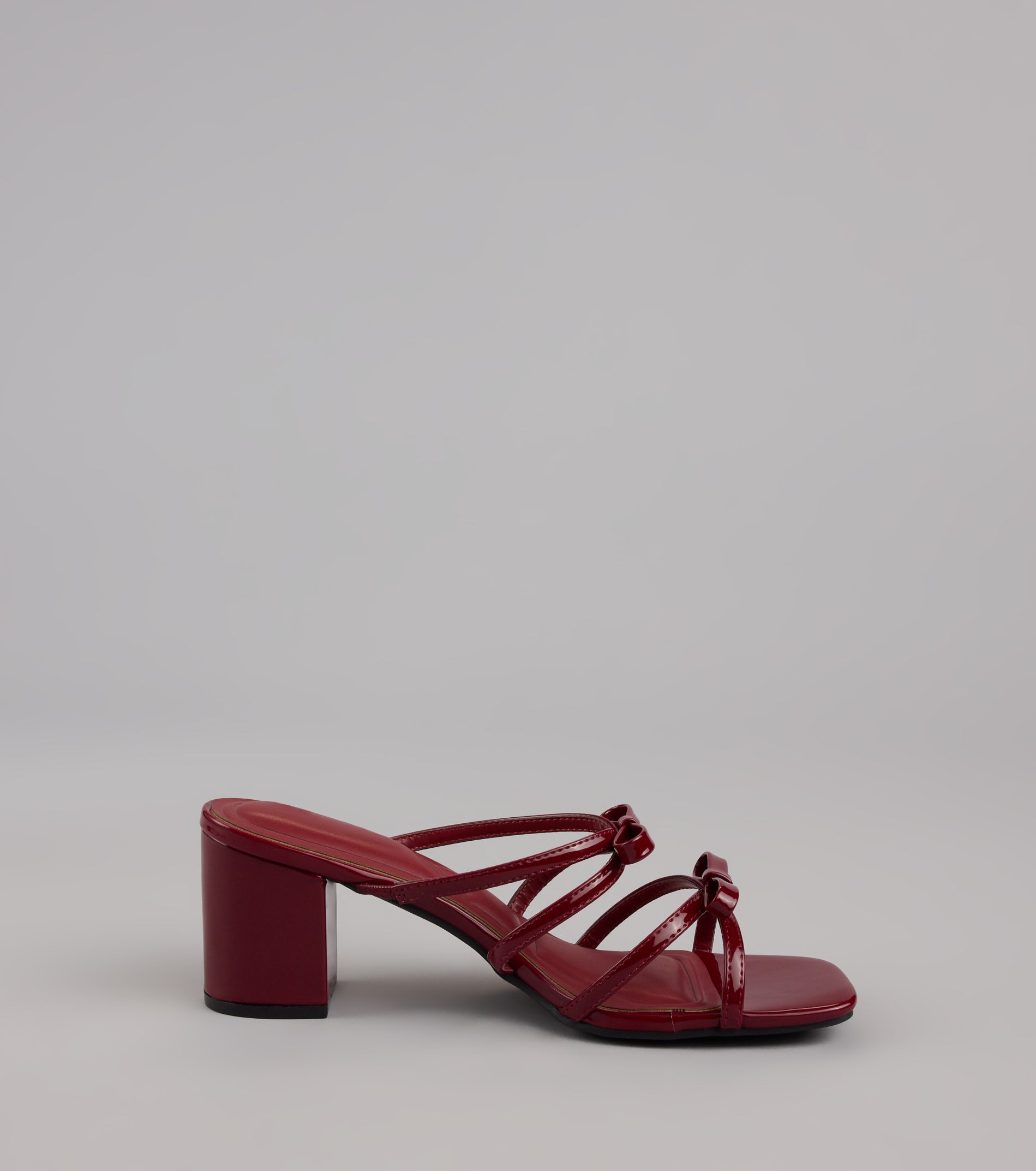 All Day Cute Bow Strap Block Heel Mules