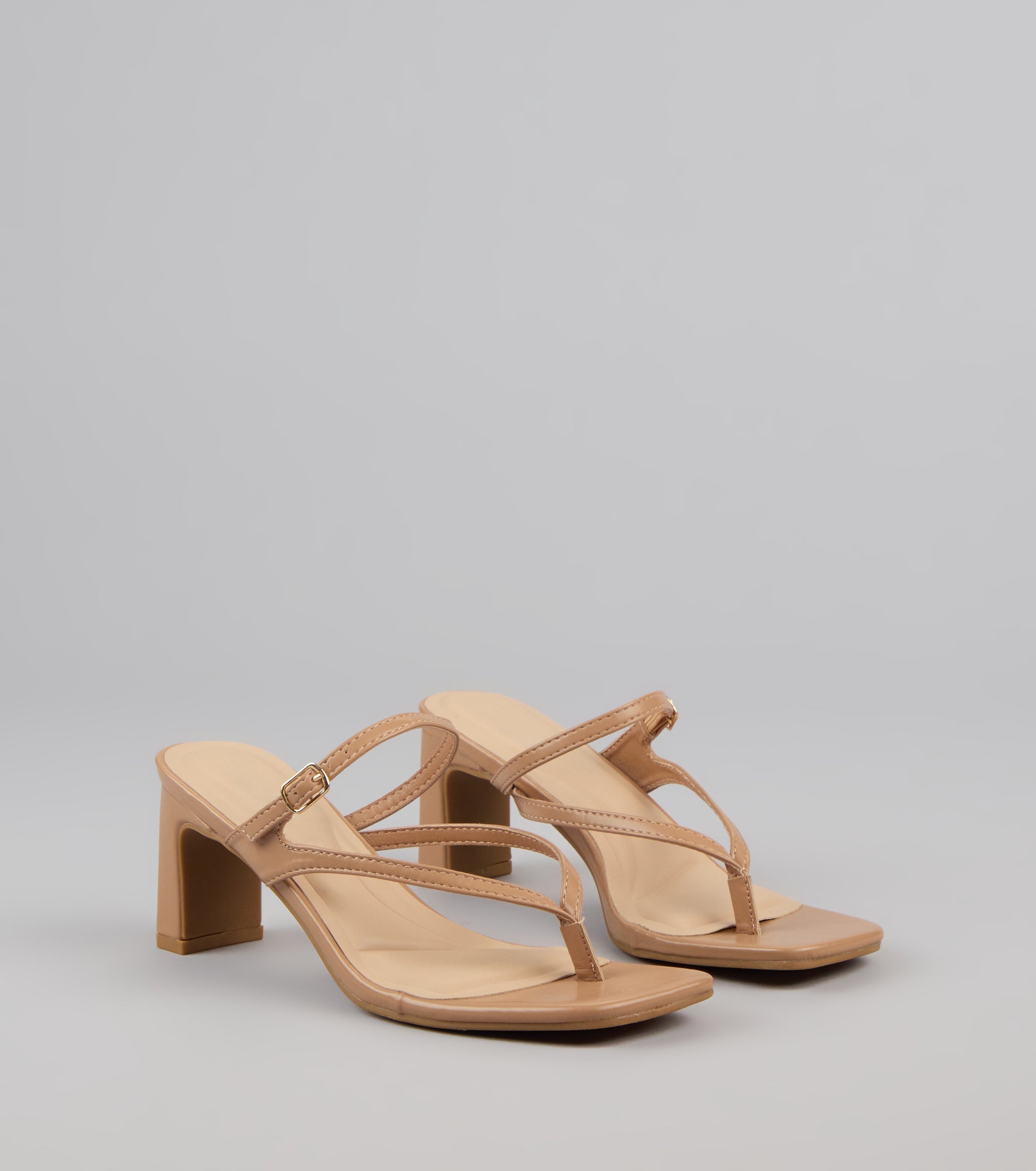 Strap In Thong Buckle Mules