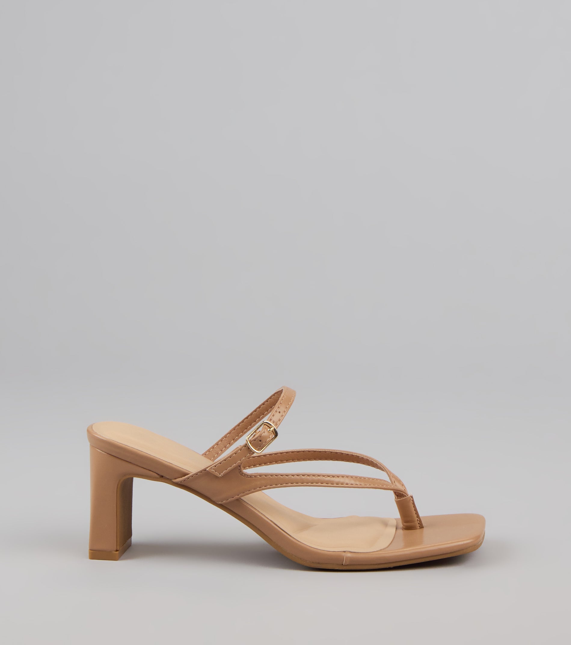 Strap In Thong Buckle Mules