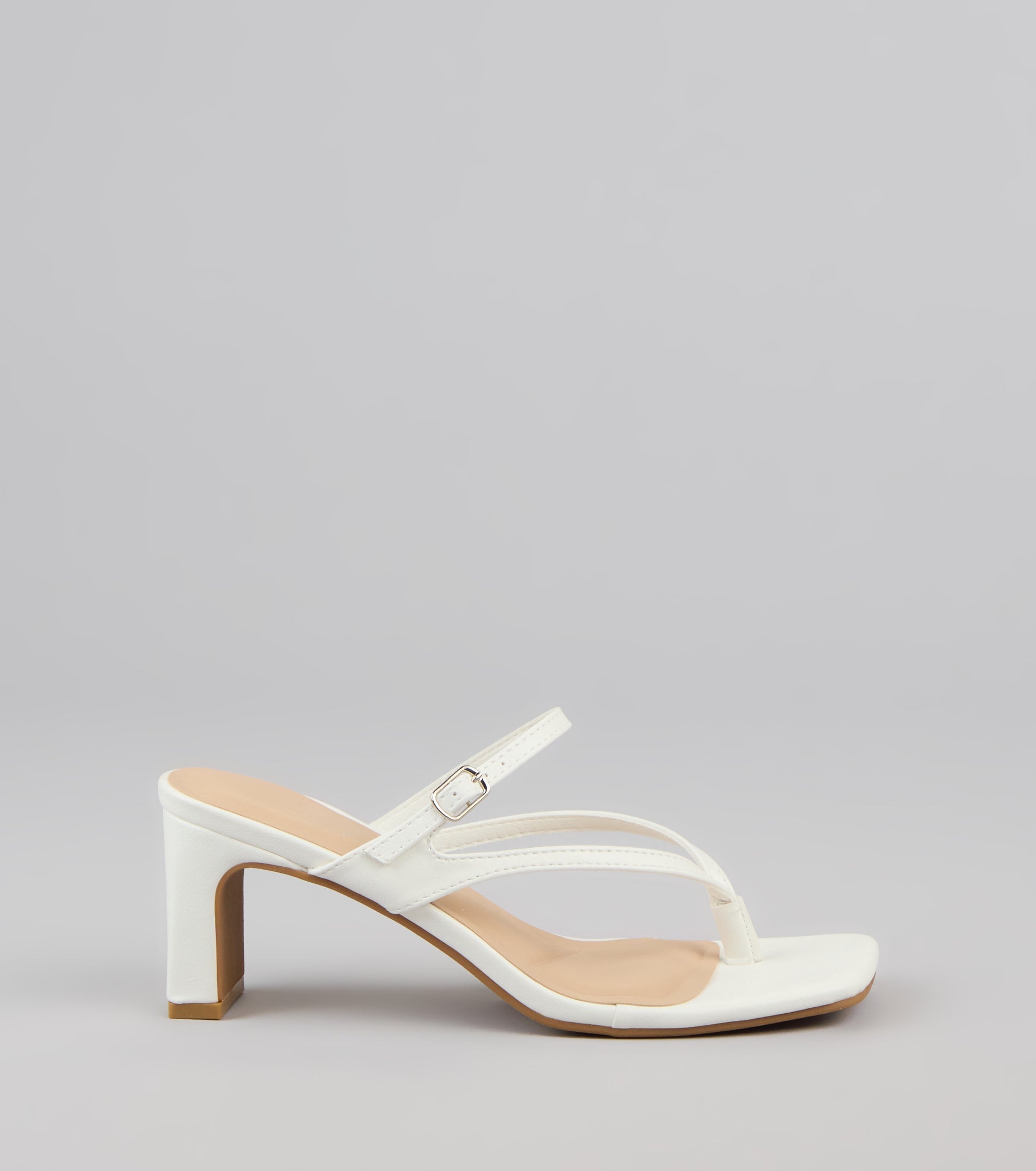 Strap In Thong Buckle Mules