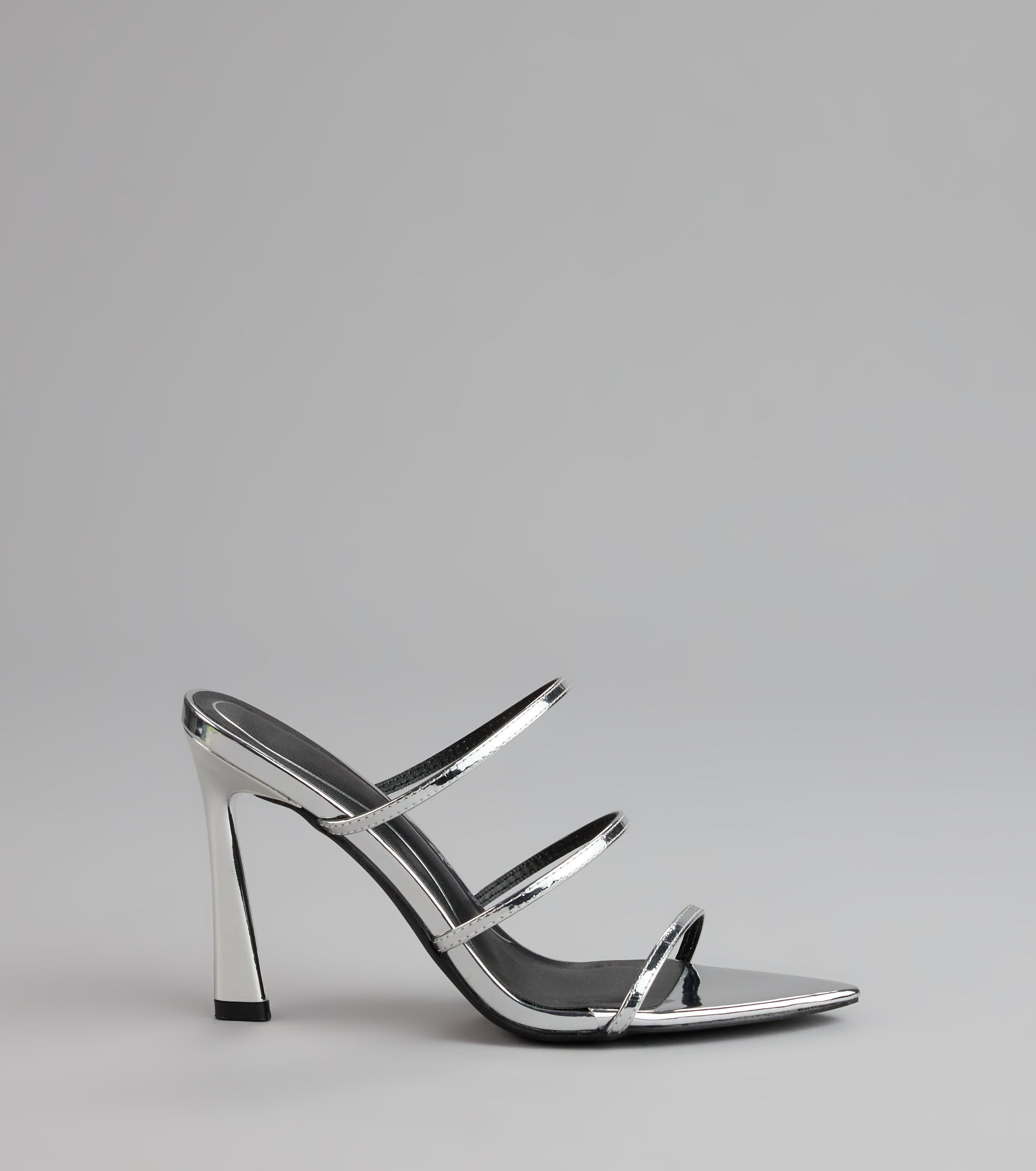 Glow Up Metallic Strappy Stiletto Heels
