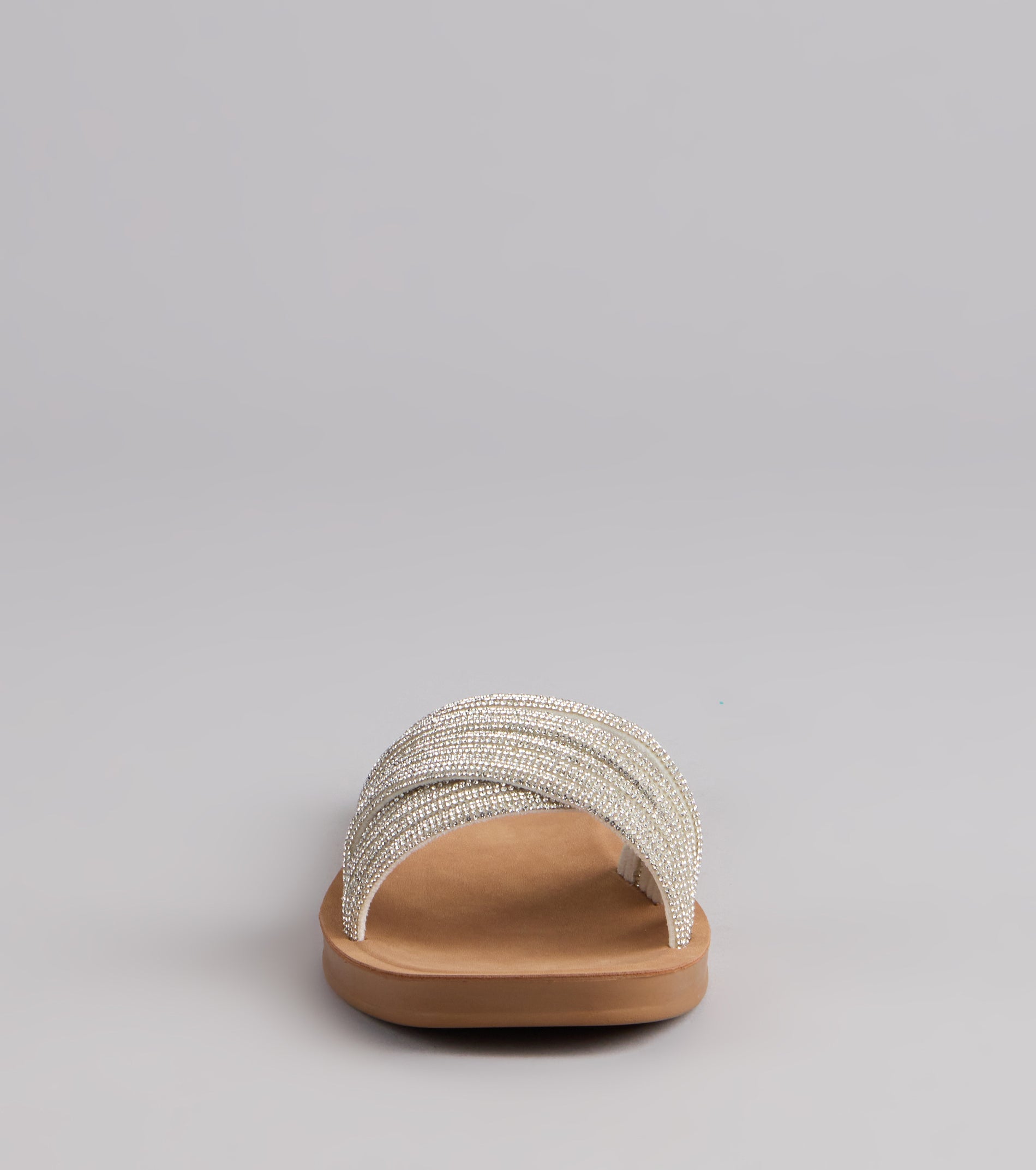 Shimmer Steps Rhinestone Slide Sandals
