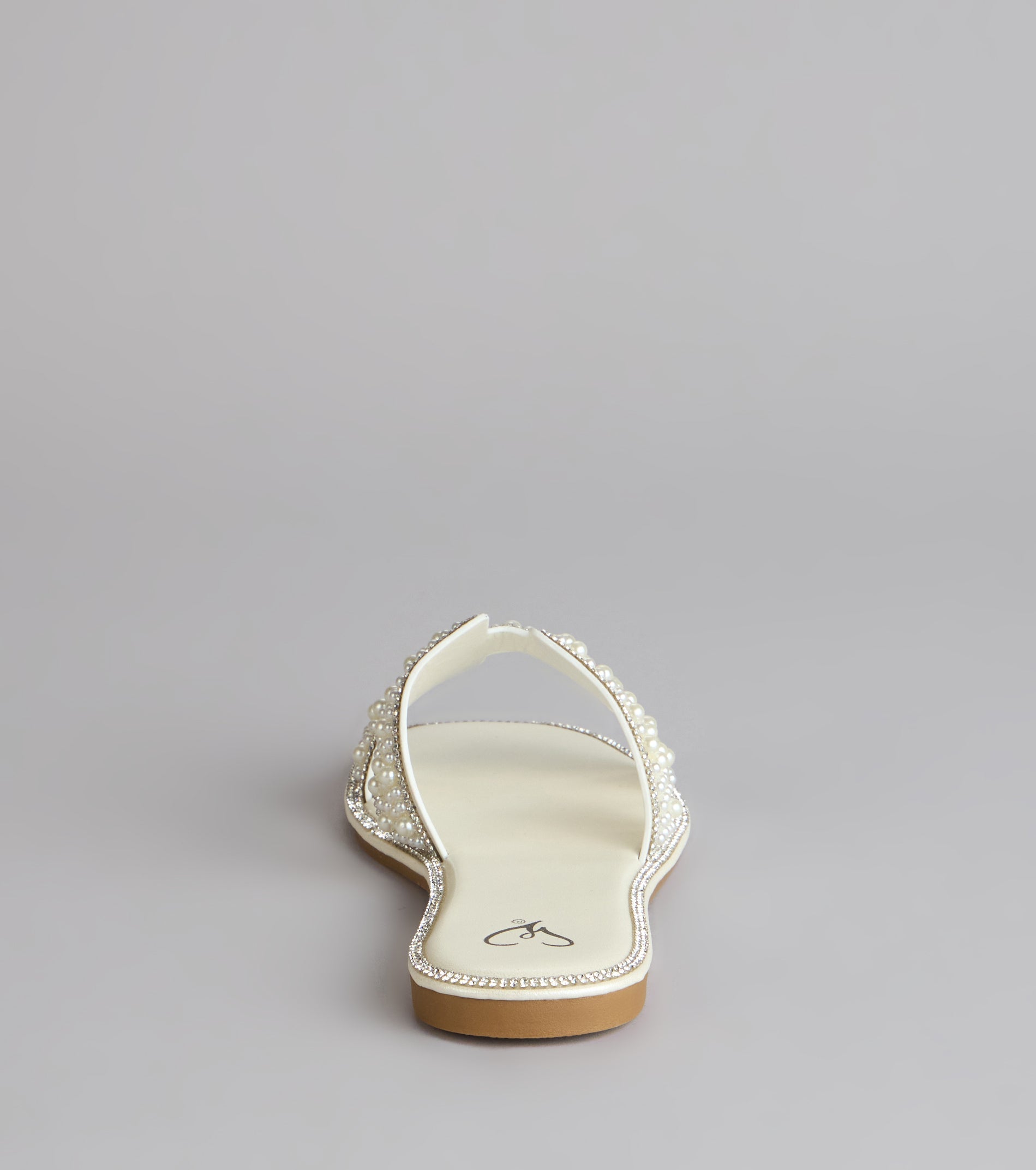 I Do Glam Faux Pearl Rhinestone Sandals