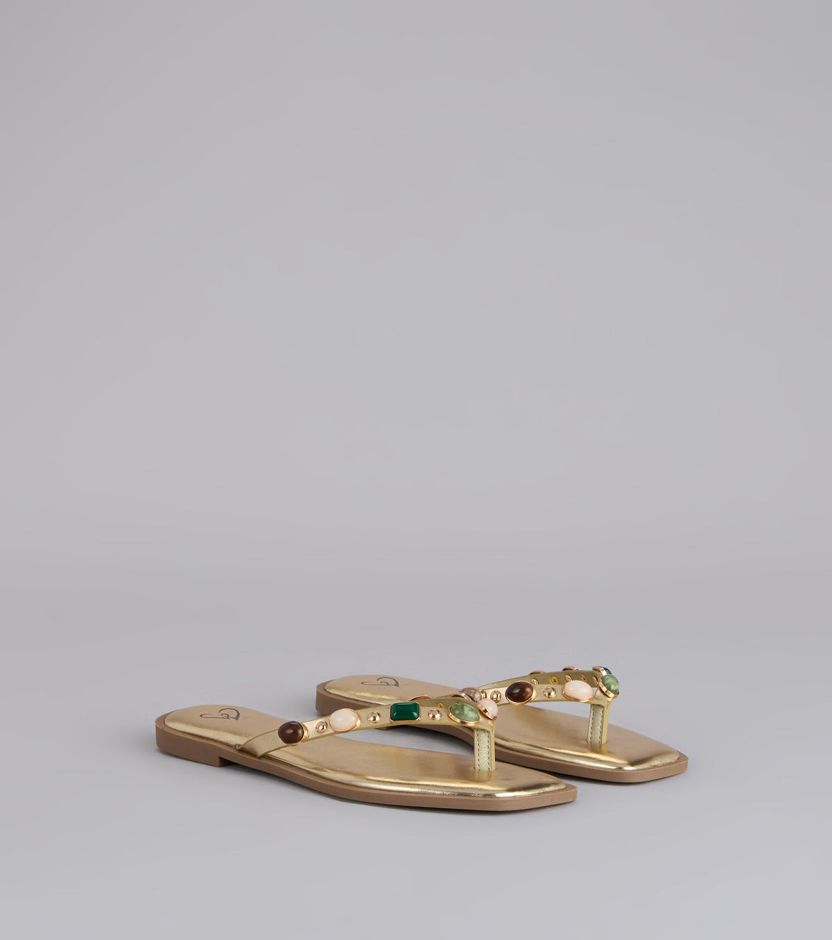 Sunlit Shine Stone Thong Sandals